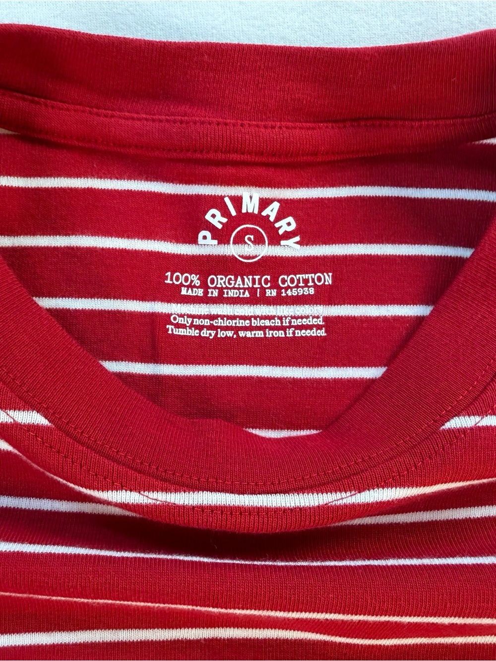 Primary Organic Cotton Crewneck Longsleeve Striped Pajama Top - Picture 3 of 8